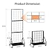 ELYKEN Foldable Grid Wall Panels 5.5' x 2' FT, Movable Wire Gridwall Display Rack with Wheels and Adjustable Foots, Retail Display Stand for Vendor with Storage (Black)