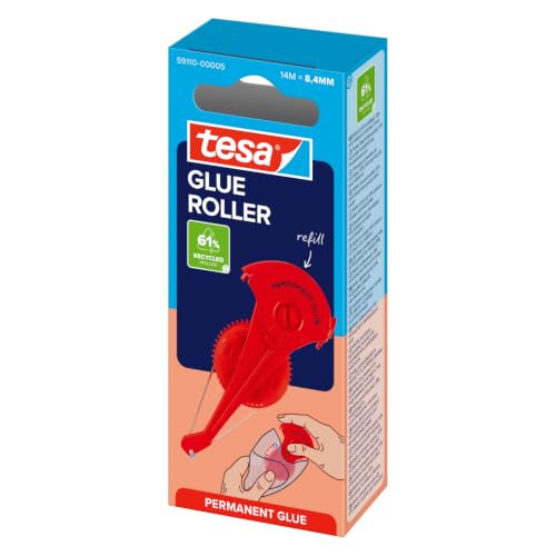 tesa GLUE ROLLER Permanent Nachfüllkassette - Kleberoller - 14 m...
