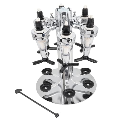 6 Bottle Alcohol Dispenser Station with Rotating Stand - Commerci...