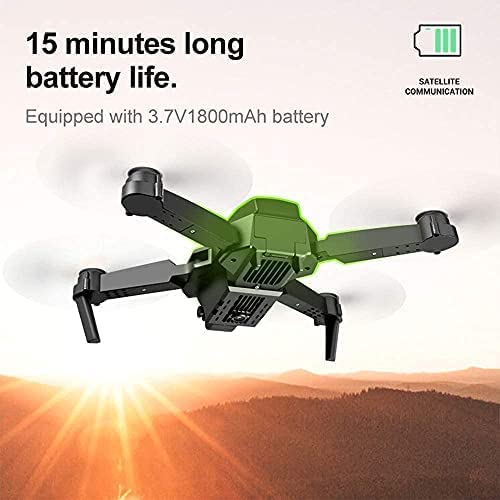 Droni con fotocamera, Drone 4K Camera Posizionamento visivo WiFi FPV Conservazione dell'altezza del drone, Modalità senza testa, Ritorno automatico, Doppia fotocamera grigia 4K + 1 batteria