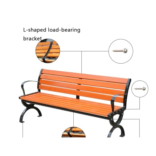 Banc de parc robuste et durable 59 pouces avec assise ergonomique