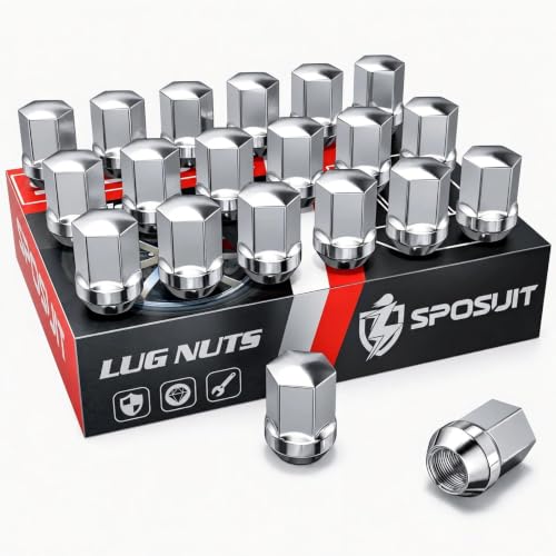Image of Sposuit 9 /16-18 Lug Nuts - Replacement for 2002-2011 RAM 1500 - OEM Factory Style Closed End Chrome Lug Nut(20 Pcs)
