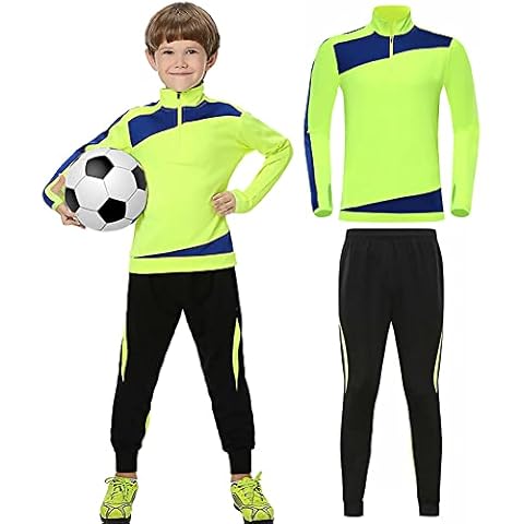 SXSHUN Child Sports Tracksuits Sweatshirt and Jogging Pants 2 Pieces Clothing Set Training, Fluorescent Green, 3 Years Cover
