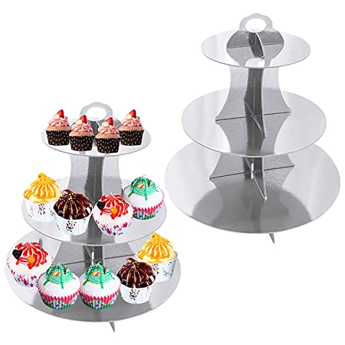 【Forniture per feste】 Ottimo per baby shower, matrimoni, feste, panetterie, esposizione di cibo, feste di laurea. Perfetto per servire cupcakes, muffin, pasticcini, dessert, frutta e dolcetti per le feste!