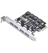 PCIE USB 3.0 Card, ELUTENG 4 Ports PCI Expree to USB Expansion Card Super Speed 5Gbps PCI-e USB3 ...