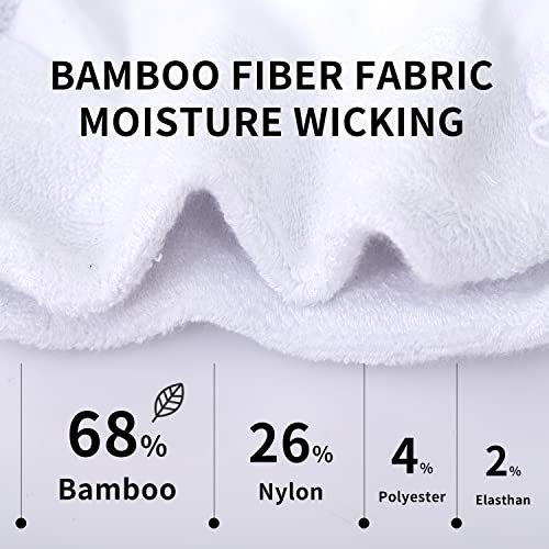 Bampoopanpa 4 Pairs Diabetic Bamboo Knee High Socks Non-Binding Top Seamless Toe Over The Calf Cushioned Sole For Women & Men,9-11,Black/White #TOP4
