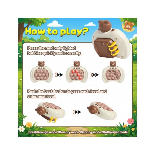 Image of Fast Push Pop Interactive Game for Kids & Adults | Light Up Bubble Fidget Toy with Music & LED Lights | Quick Push Game |Sensory Stress Relief Toy |Toy for Boys & Girls Random Colour & Design