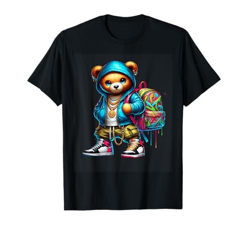 Ours Hip Hop avec Sac à Dos Swag T-Shirt
