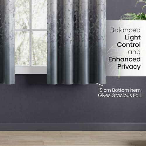Image of haus & kinder Blackout Window Curtains 5 Feet Long Pack of 2 Window Curtains, 5 Feet Curtains for Window, 80% Room Darkening (Ash, 114x152 CM)