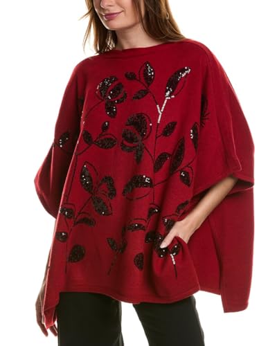 Anne Klein Women's Floral Sequin Poncho