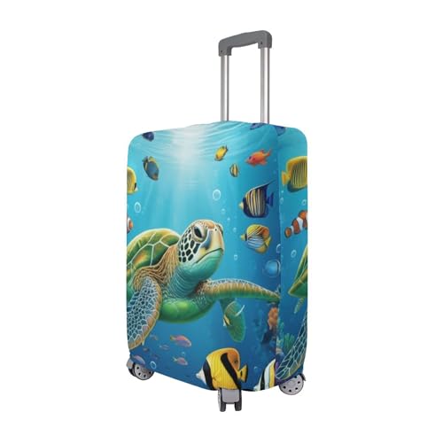 Joisal Suitcase Covers for Luggage Protector Colorful Underwater Sea Lives Turtle Protective Aesthetic Travel Gifts Luggage Sleeve, S, Fits 18-20 Inch Case3