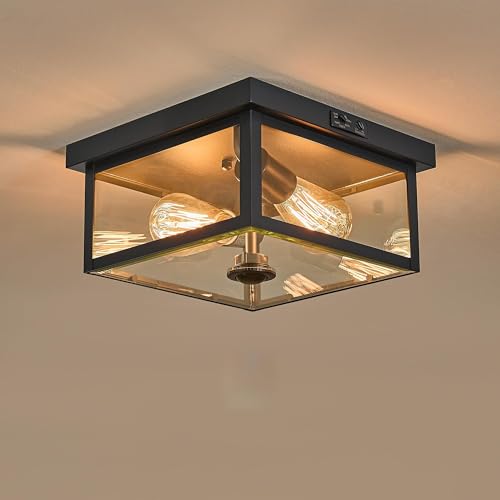 Tarentlight Adjustable Motion Sensor Ceiling Light Fixture Outdoor Modern Design of Squares Flush...