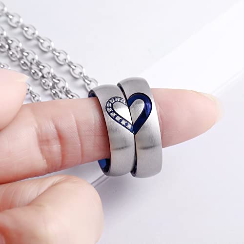 Colliers en acier inoxydable pour couples pour sceller votre amour avec le pendentif cœur uni - 5