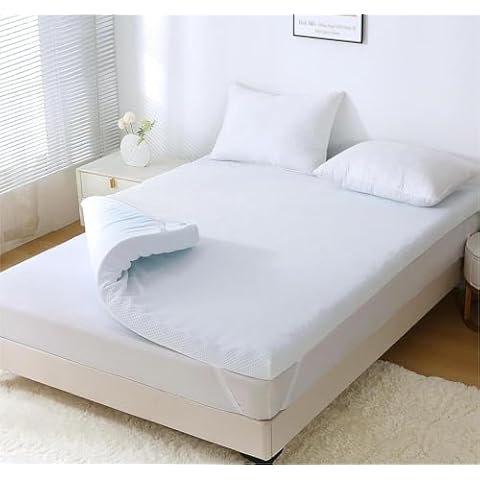 MUXHOMO 3 Inch 7-Zone King Mattress Topper, Egg Crate Foam Mattress Topper King Size for Back Pain, Cooling Gel Infused Mattress Pad, CertiPUR-US and Oeko-TEX Certification (76"×80", Lavender) Cover