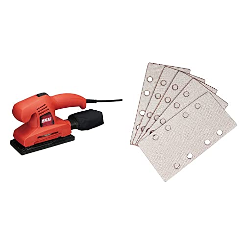 SK11(エスケー11) コード式オービタルサンダー SWS-200AC 集塵機能付き マジックテープ・クランプ兼用タイプ & 電動サンダー用ペーパー 5枚入り マジック式 A#240【セット買い】