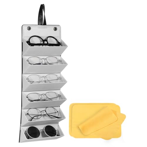 Image of PATIKIL Sunglasses Organizer with 6 Slots Travel Eyeglasses Cases Eyeglasses Storage Foldable Portable Glasses Case Holder