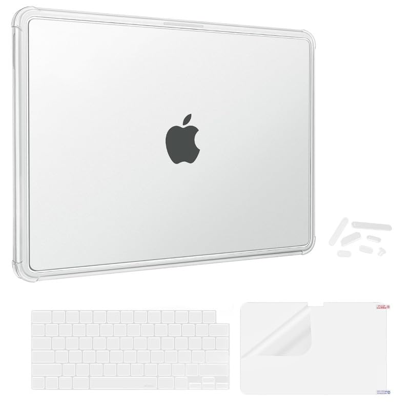Image of Saco MacBook Neo 13 Inch Case 2026 Release Model A3404 with A18 Pro Chip, Matte Hard Shell Case with Reinforced Corners, Matte Screen Protector & Transparent Keyboard Cover, Matte Clear