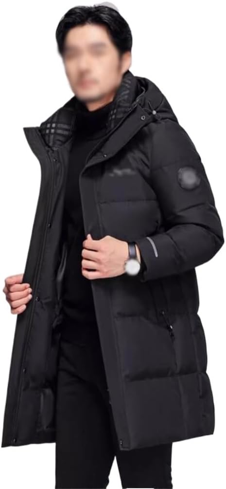 Dad down jacket men long winter thick warm clothes middle-aged coat