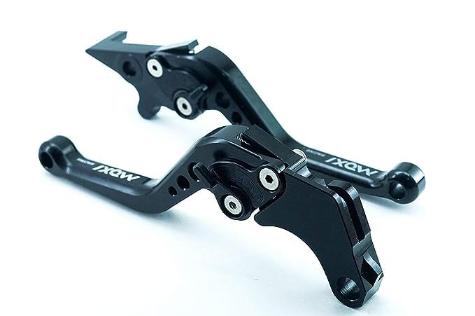 Moto Powerz Adjustable Brake and Clutch Lever Compatible with Royal Enfield Bullet, CNC Material (Black)