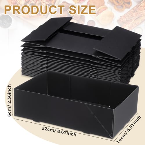 Image of Chinco 300 Pieces Paperboard Kraft Food Trays 4 Corner Pop up Food Tray Disposable Foldable Cardboard Movie Night Snack Party Container Box for Holding Drink at Stadiums or Theaters (Black)