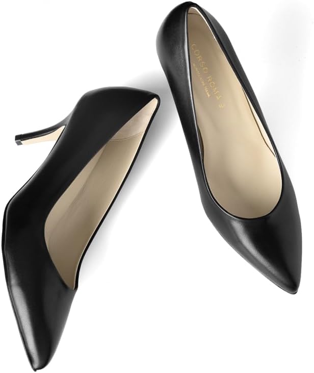 試着のみ】コルソローマ9 パンプス 黒 本革レザー 24cm 最新