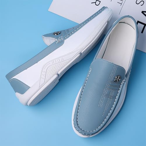 Exusiai Mens Fashion Color Block Slip-On Loafers Breathable,Ultra Comfy, Non-Slip, Durable Rubber Soles Casual Durable Walking Business Style3