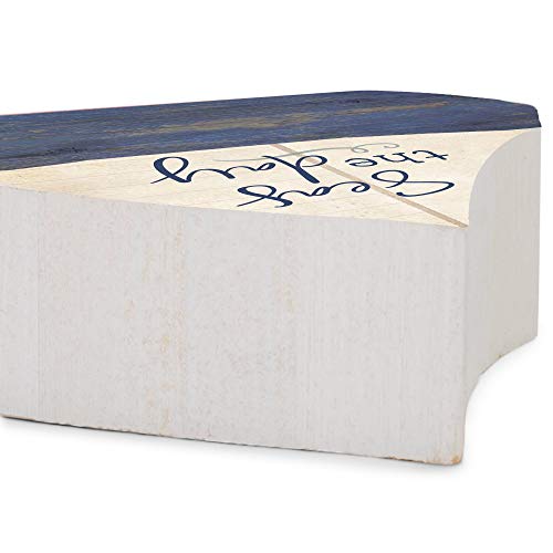 P. Graham Dunn Seas The Day Sailboat Nautical Blue 3.5 x 3.25 Pine Wood Small Tabletop Plaque - Image 5