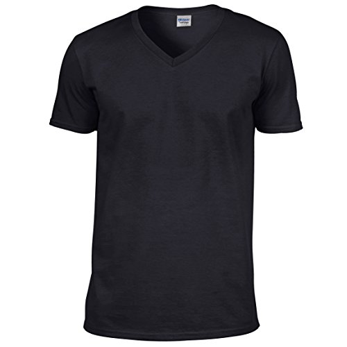Amazon.com: Gildan Softstyle V-Neck T-Shirt. 64V00 Black