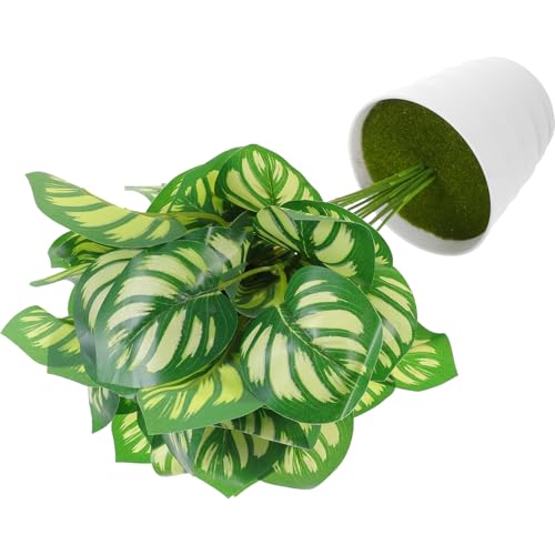 Zerodeko Planta de Hoja de sandía de simulación Artificial Plants Fake Plants bonsais decoración al Aire Libre Enredaderas Artificiales bonsái pequeño Falso Planta bonsái el plastico Green