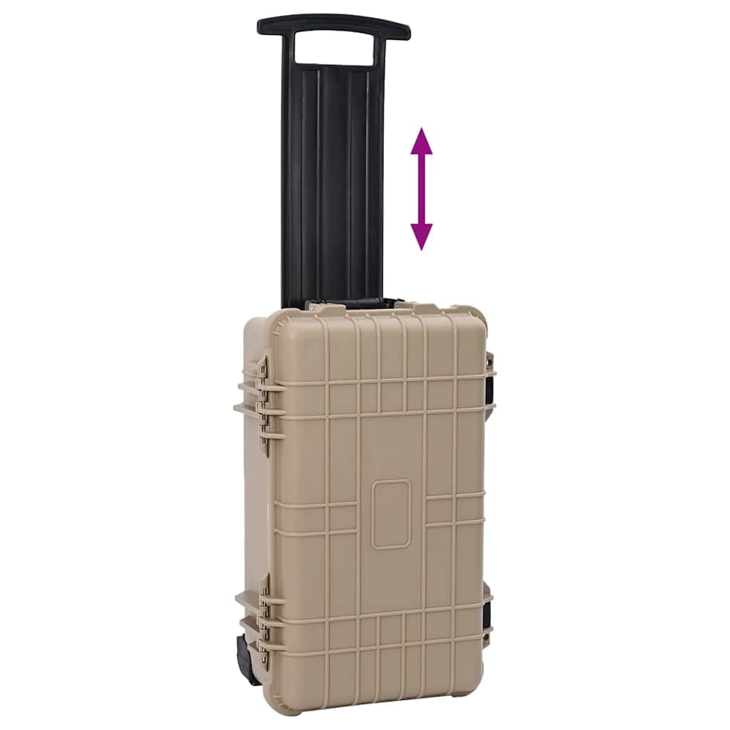 vidaXL Funda rígida de Equipaje Arena 56 x 35 x 23 cm, Almacenamiento de Garaje, Estuche Duro Resistente, Moderno y Rectangular, a Prueba de Agua, fácil de Transportar