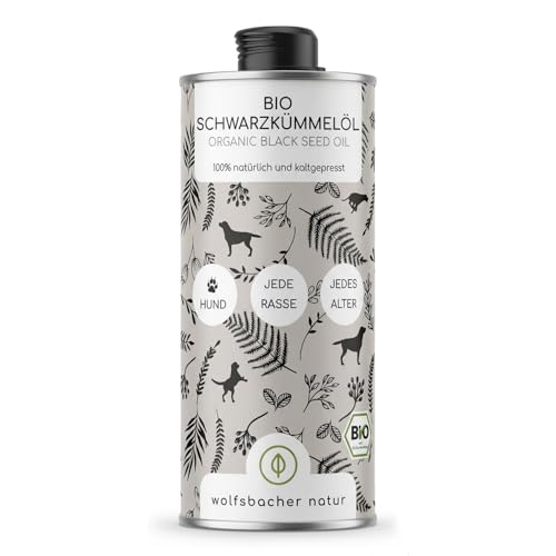 Bio Schwarzkümmelöl für Hunde 250ml - kaltgepresst 100% biologischer Anbau in Glasflasche mit Glaspipette - pures ägyptisches Schwarzkümmelöl (Nigell Sativa) DE-ÖKO-060