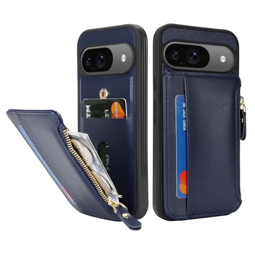 Image of Cavor for Google Pixel 9 /9 Pro Case Wallet with Card Holder, Blue