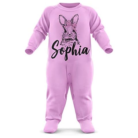 Easter Romper Baby Girl with Personalised Name Cover