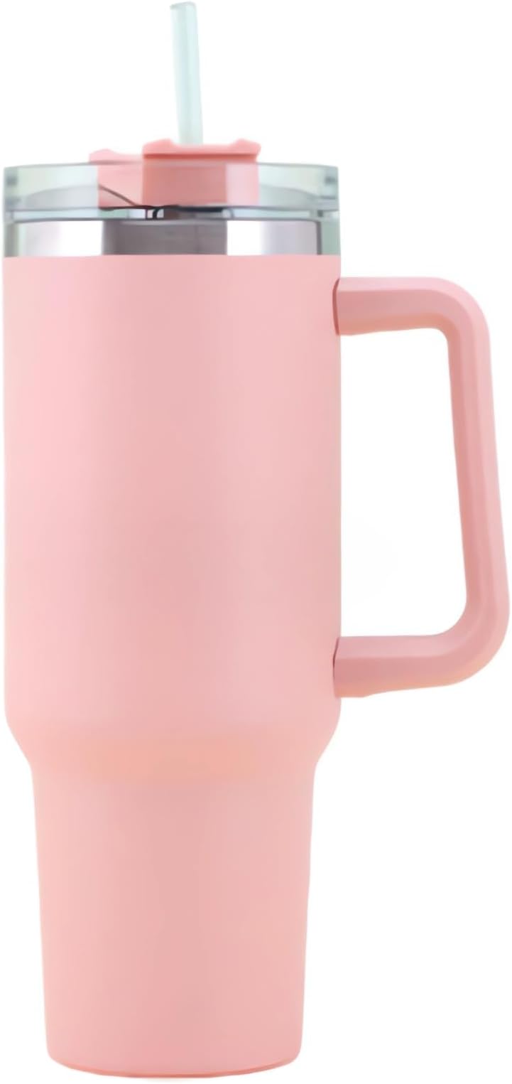 OYDASStanl cup 40oz(1200ml), stanl water bottle,Stanl Tumbler with Handle,Stainless Steel Vacuum Insulated Tumbler with Lid and Straw,Sports Water Bottle Jug,Travel Coffee Mug(Pink)