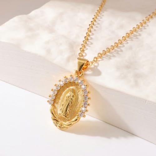 Our Lady of Guadalupe necklace side detail