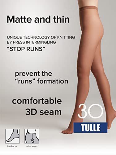 Image of Conte elegant Sheer 30 Denier Matte Pantyhose - Tulle