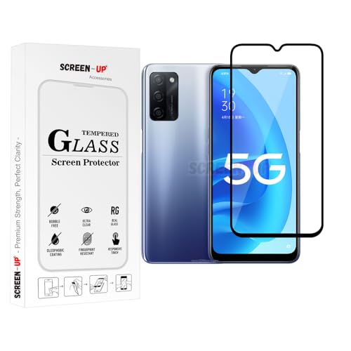 Image of ScreenUp Tempered Glass For Oppo A55s - Ultra Clear, 9H Scratch Resistant, Full Coverage, Easy Install Screen Protector