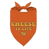 Cheese is Life Dog Bandana, Cartoon Cheese Pattern Dog Bandana, Cute Pet Bandanas for Dogs Cat Lovers Gift, Pet Birthday Party Holiday Props for Small Medium Large