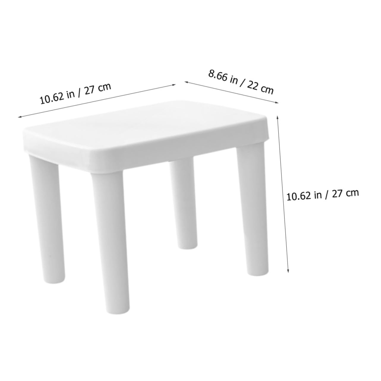 Sgabellino da Bagno Antiscivolo per Bambini in Plastica Bianco Design Leggero e Vuoto, Scala Decorativa Chic per Bagno