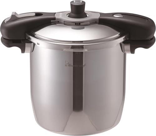 ワンダーシェフ wonderchef 圧力鍋 両手圧力鍋 8L IH対応 時短 除菌力99.9% スチーム 浜田陽子 フルカラーレシピ本付き 魔法のクイック料理 シルバー NQDA80 GRY 610591のサムネイル