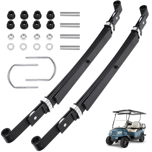 JY PERFORMANCE Golf Cart Rear Leaf Spring Kit Fits for Club Car Precedent/Onward/Tempo 2004+, 4-Leaf Leaf Spring w/Bushings Sleeves U Bolt, Replace OEM 102509301, 102513001