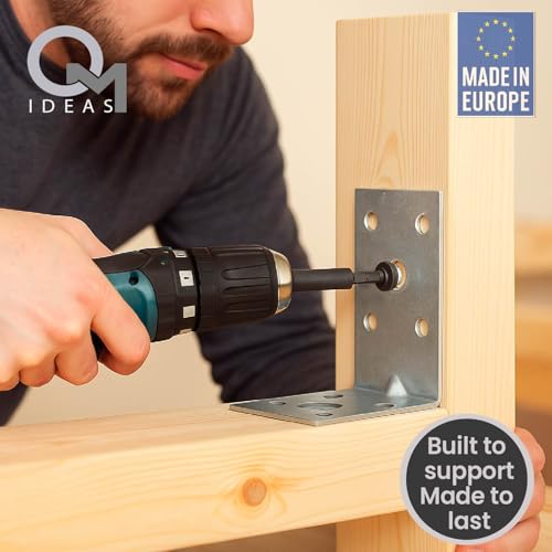 OMIDEAS 10 Pack Angle Brackets (1.97" x 1.97" x 1.38") Heavy Duty Corner Sleeper Bracket with Beading Timber Wood Metal Joining Fixing L Galvanised Steel Sheet Connector by OMIdeas - Image 7