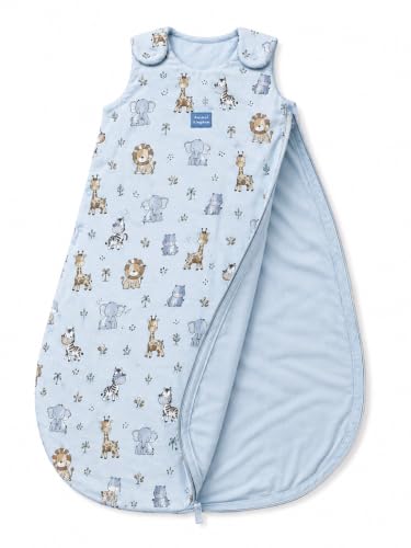 Image of TuddyBuddy Baby Cotton Wearable Quilted Sleeping Bag Blanket 1.5 Tog with 1 Way Zipper Closure | Ideal for Babies & Kids Hypoallergenic Fabrics | (Winn The Teddy - Sky Blue, 18-24 Months)
