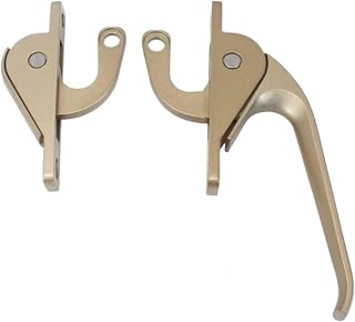 Window Lock Handle 1 Pair Aluminum Casement Locking Up Down Linkage Drive Alloy(Gold,C rivets)