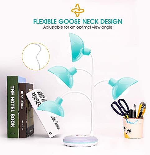 mafiti Kids Desk Lamp,LED Children Table Lamp,Dimmable Kids Lamp ,Eye-Caring USB Rechargeable,RGB Base Touch Control, Adjustable Gooseneck, Reading Night Light for Kids Christmas Birthday Gift