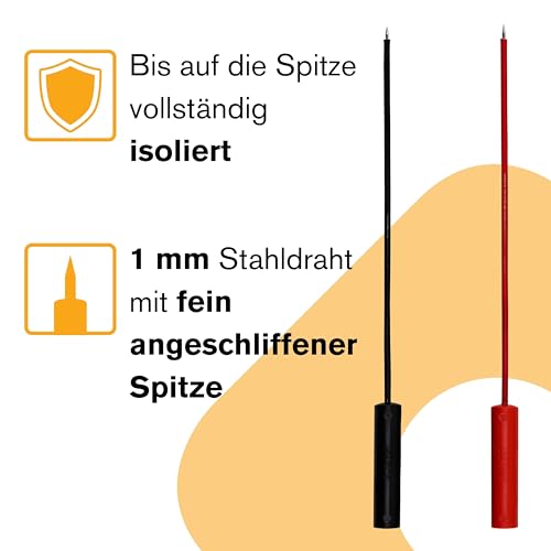 BERNSTEIN Prüfspitze Klinge 1 Mm | Anschluss für 4mm Buchse | Messkategorie CAT I Bemessungsspannung 30 V/AC und 60 V/DC | Bis auf die Spitze vollständig isoliert