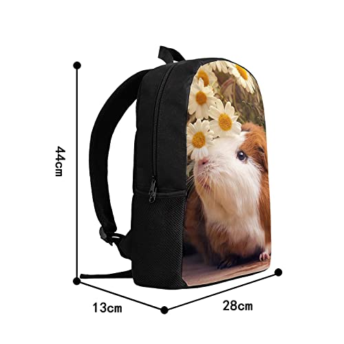 Guinea Pigs Flowers Backpack for Child Girls Kids Book School Bags2