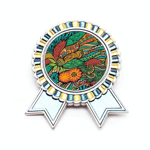 Broche de qualité en métal au motif floral coloré pour une allure chic