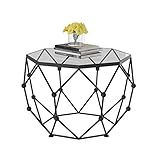 Octagon Top Design: Das Achteck Ende Tisch ist einfach atemberaubend, schwarzer Metallbasisträger ein Achteck geformt aus gehärtetem Glas.