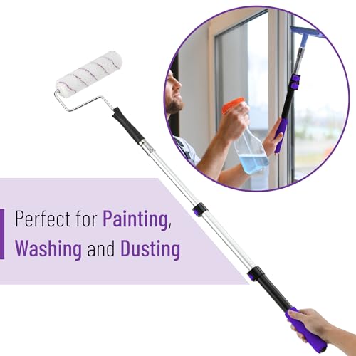 Bates- Extension Pole, 1.4 to 3 Ft Pole, Black & Purple, Telescoping Pole, Extendable Pole, Telescopic Pole, Paint Pole, Paint Roller Extension Pole, Paint Extension Pole, Telescopic Poles